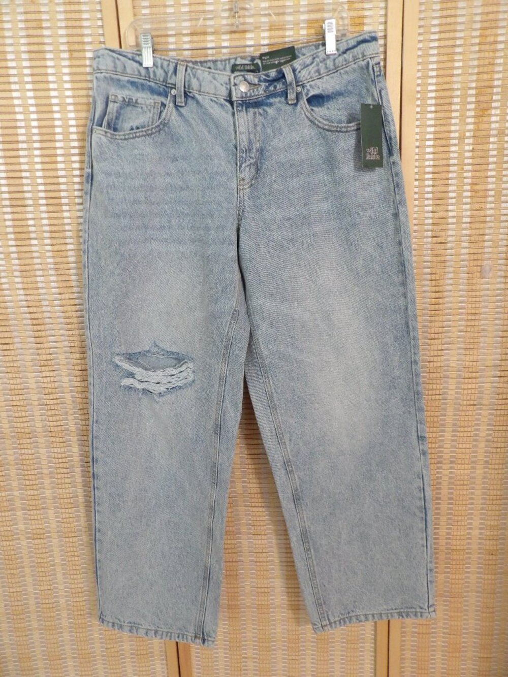 NWT Women's Wild Fable Size 12 Mid-Rise 90's Relaxed Straight Leg Denim Jeans